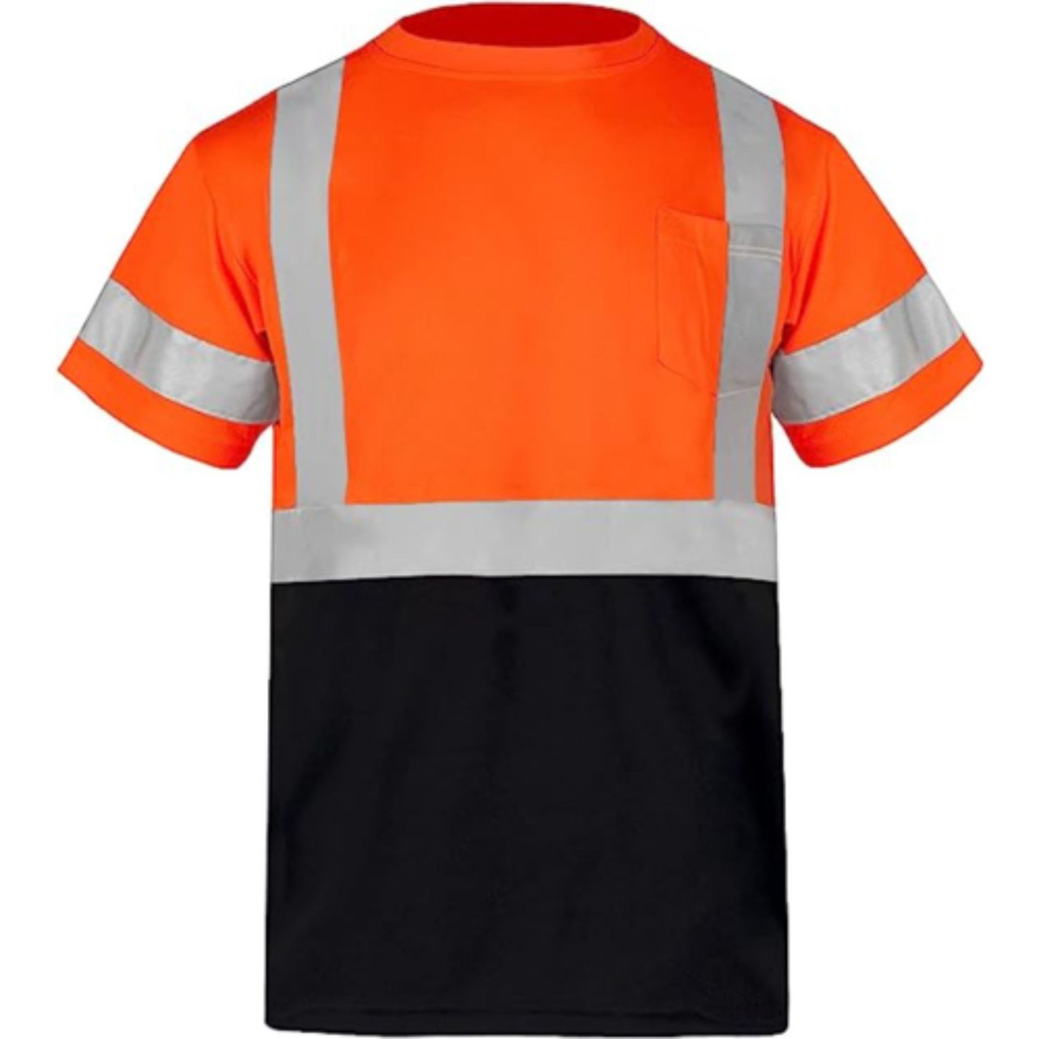 3.8 oz. Polyester Class 3 Color Block Reflective Tape Safety T-Shirt with Pocket