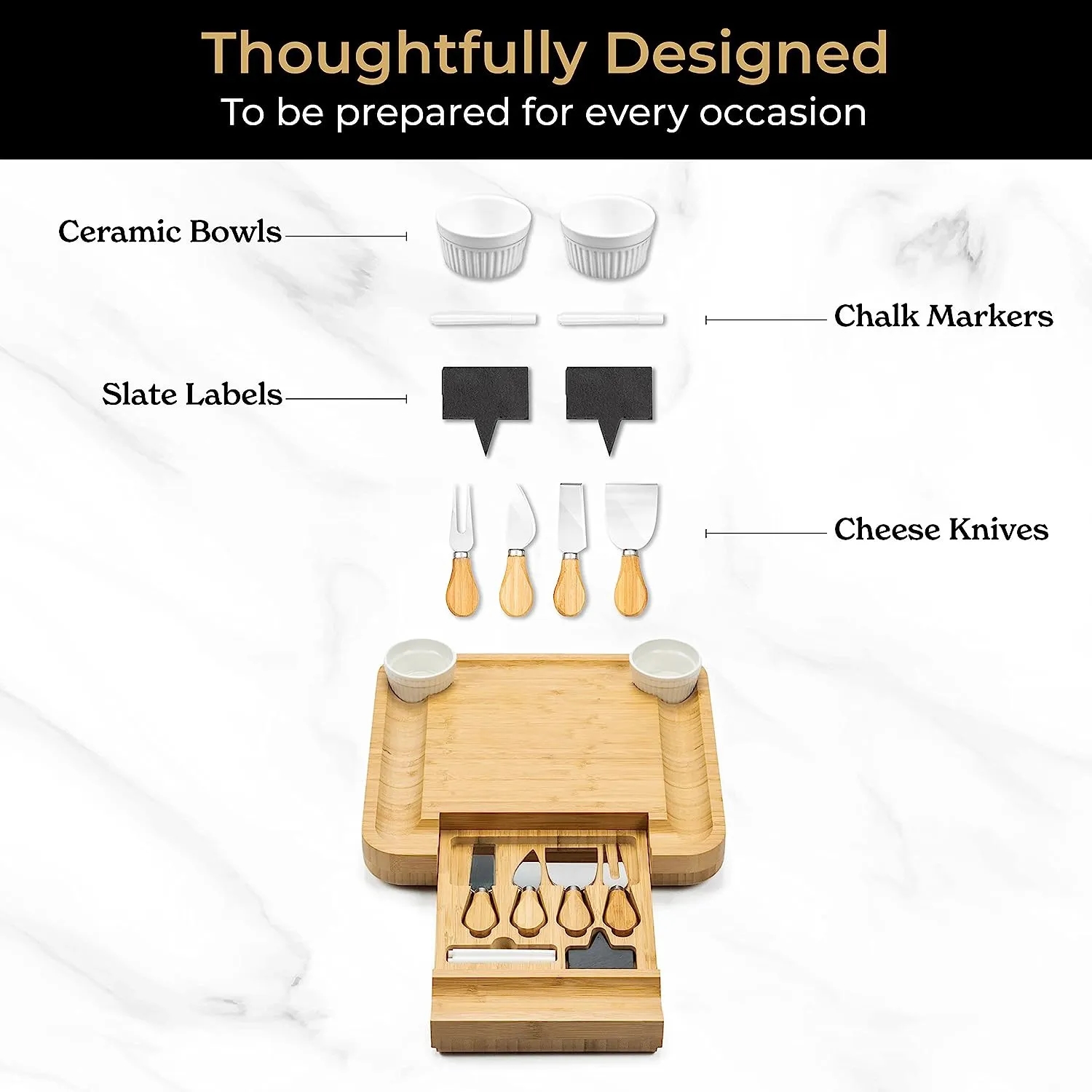 Large Bamboo Charcuterie Board Set 5