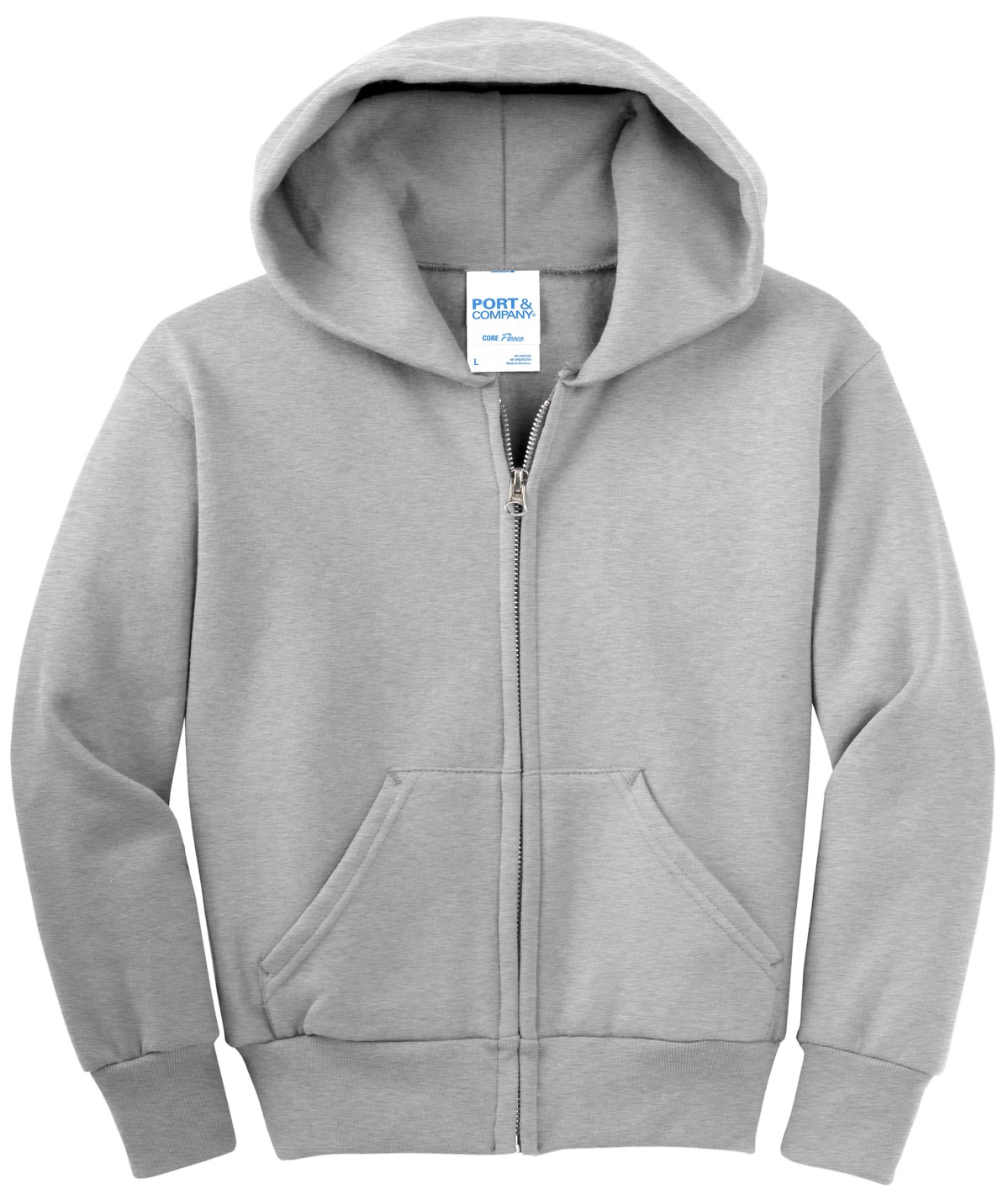 Port & Company® Youth Core Fleece Full-Zip Hooded Sweatshirt