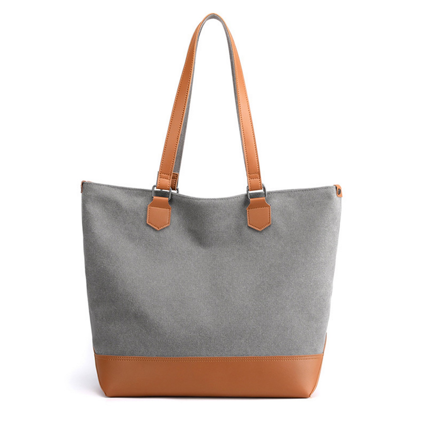 Canvas Tote Bag With Pu Leather, custom tote bag with logo imprint 4