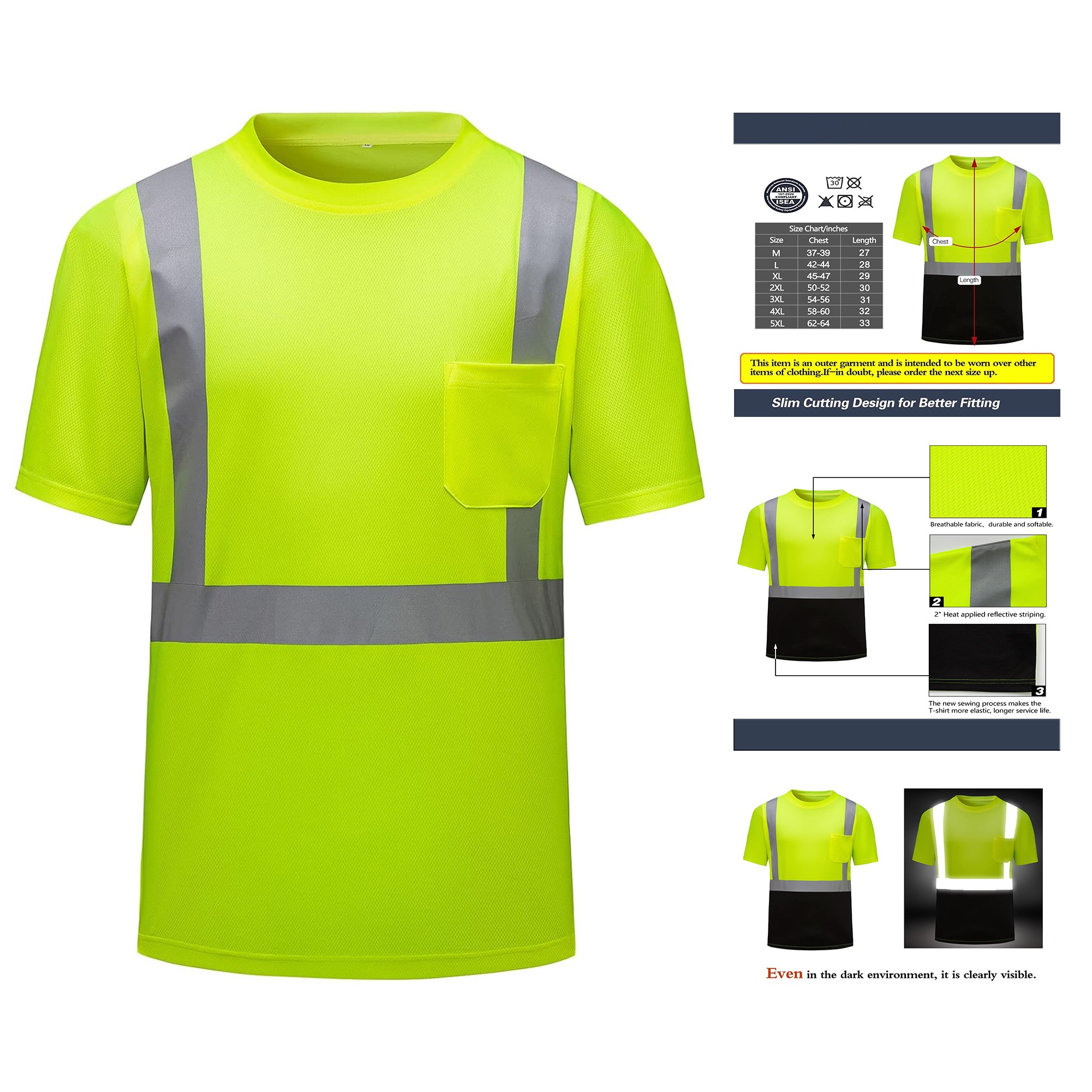 High Visibility Shirts with Pocket Short 3