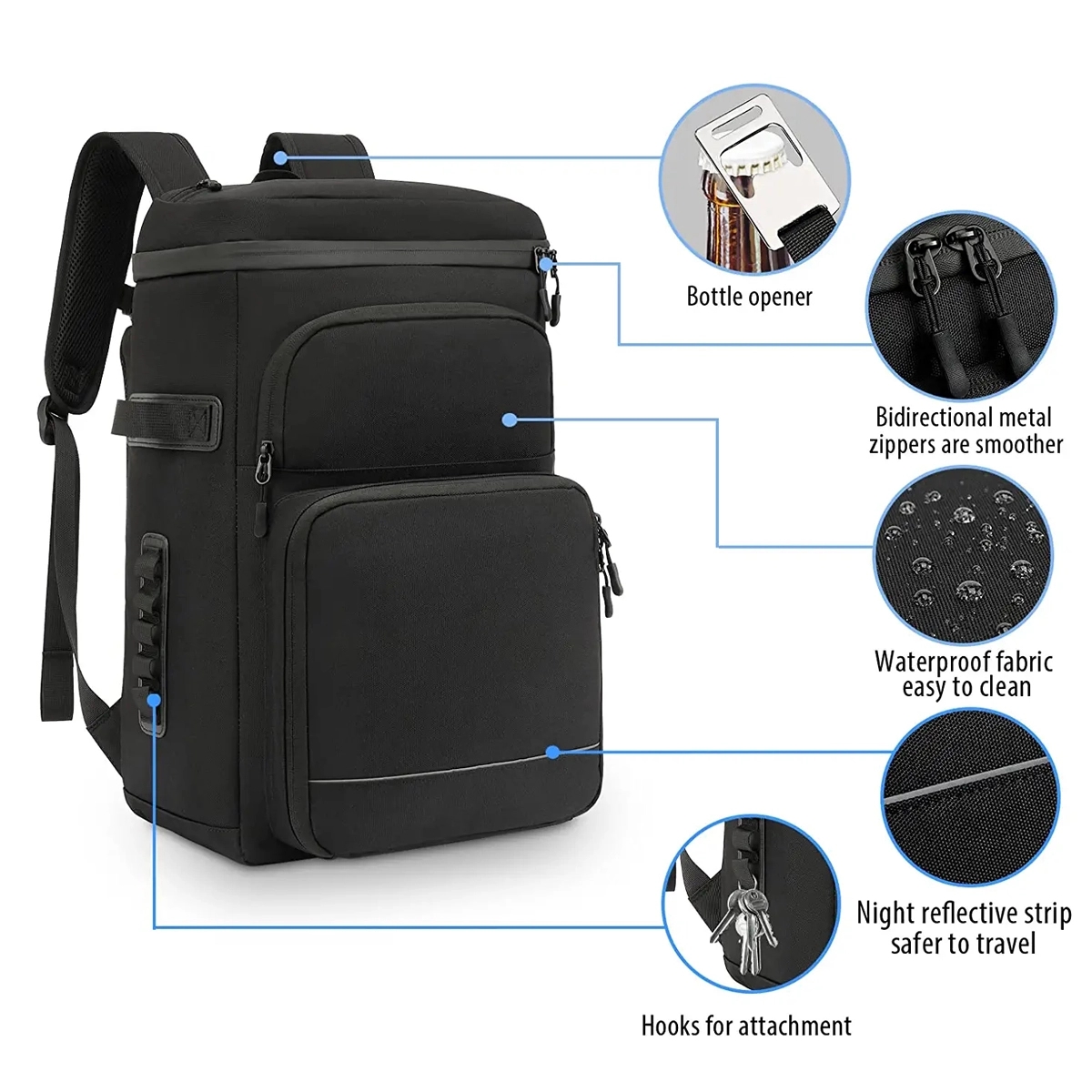 40 Cans Insulated Backpack Cooler 7