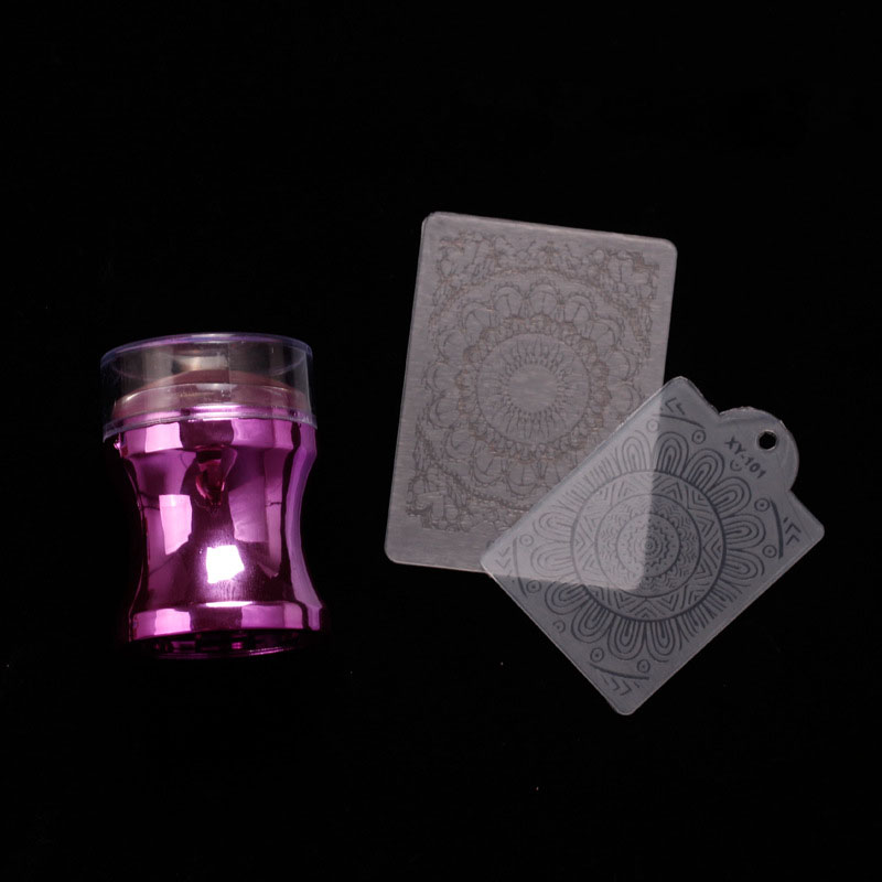 Nail Stamper w/ Silicone Heads DIY Manicure Print Tool Art Accessories 8