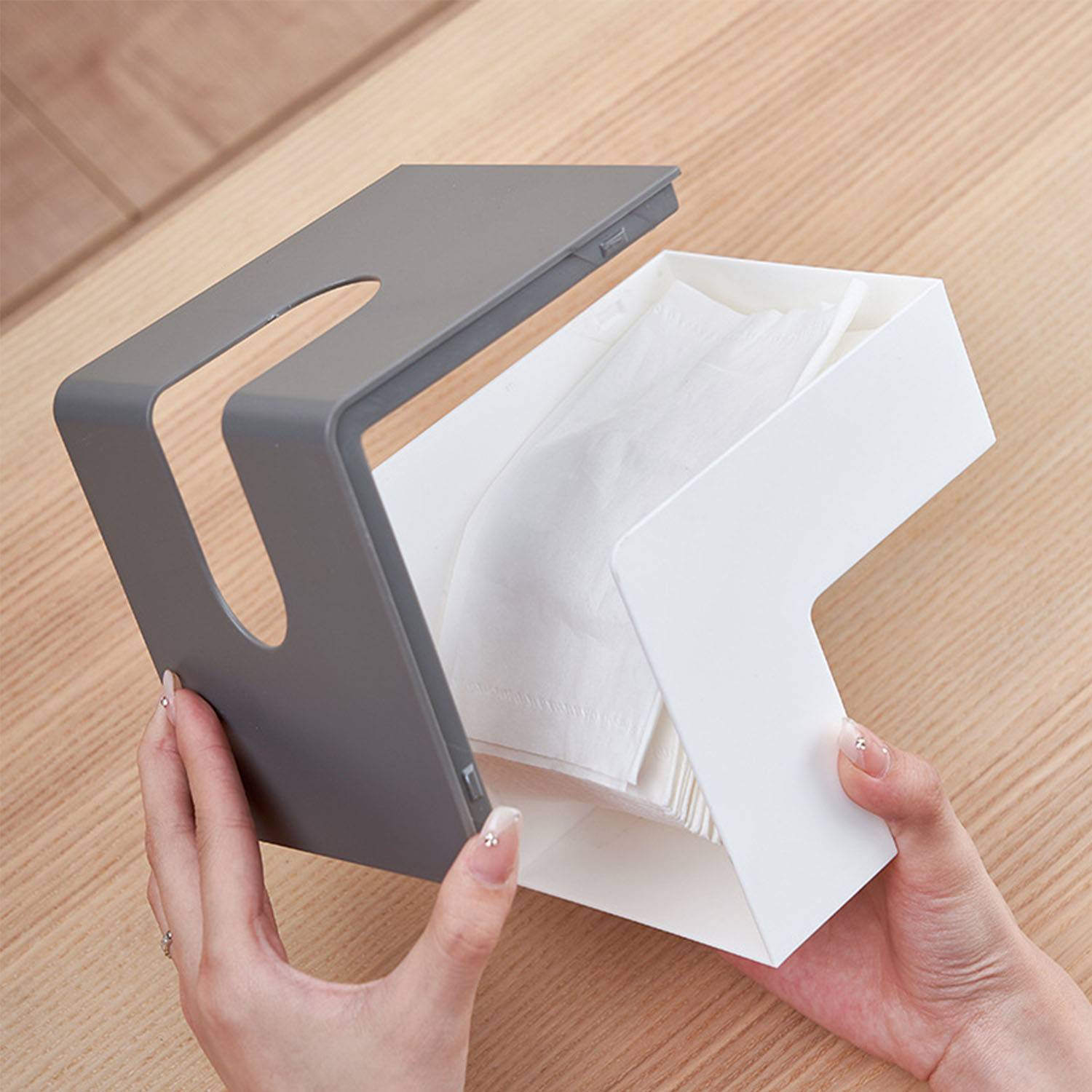 Simple creative style L-shaped tissue box for living room 1