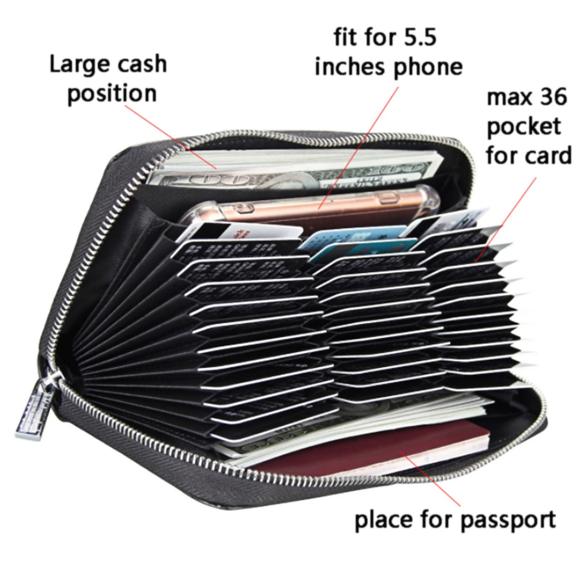 Adult's Unisex Leather RFID Blocking Wallet 1