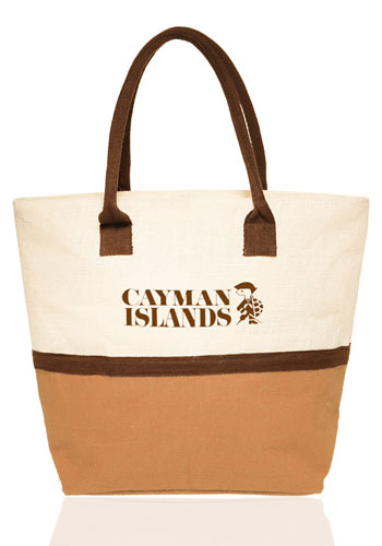 Two-Tone Jute Beach Tote Bags 9