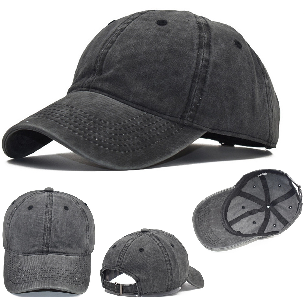 Washed Denim Baseball Cap 4