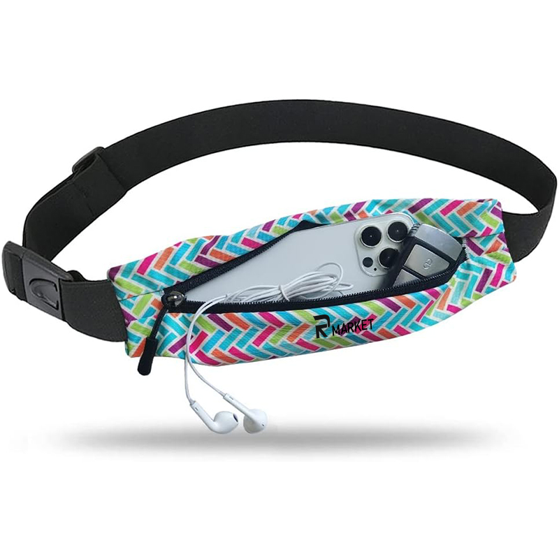 Customizable Running Belt with Adjustable Elastic Band made with high-quality waterproof nylon mater 1