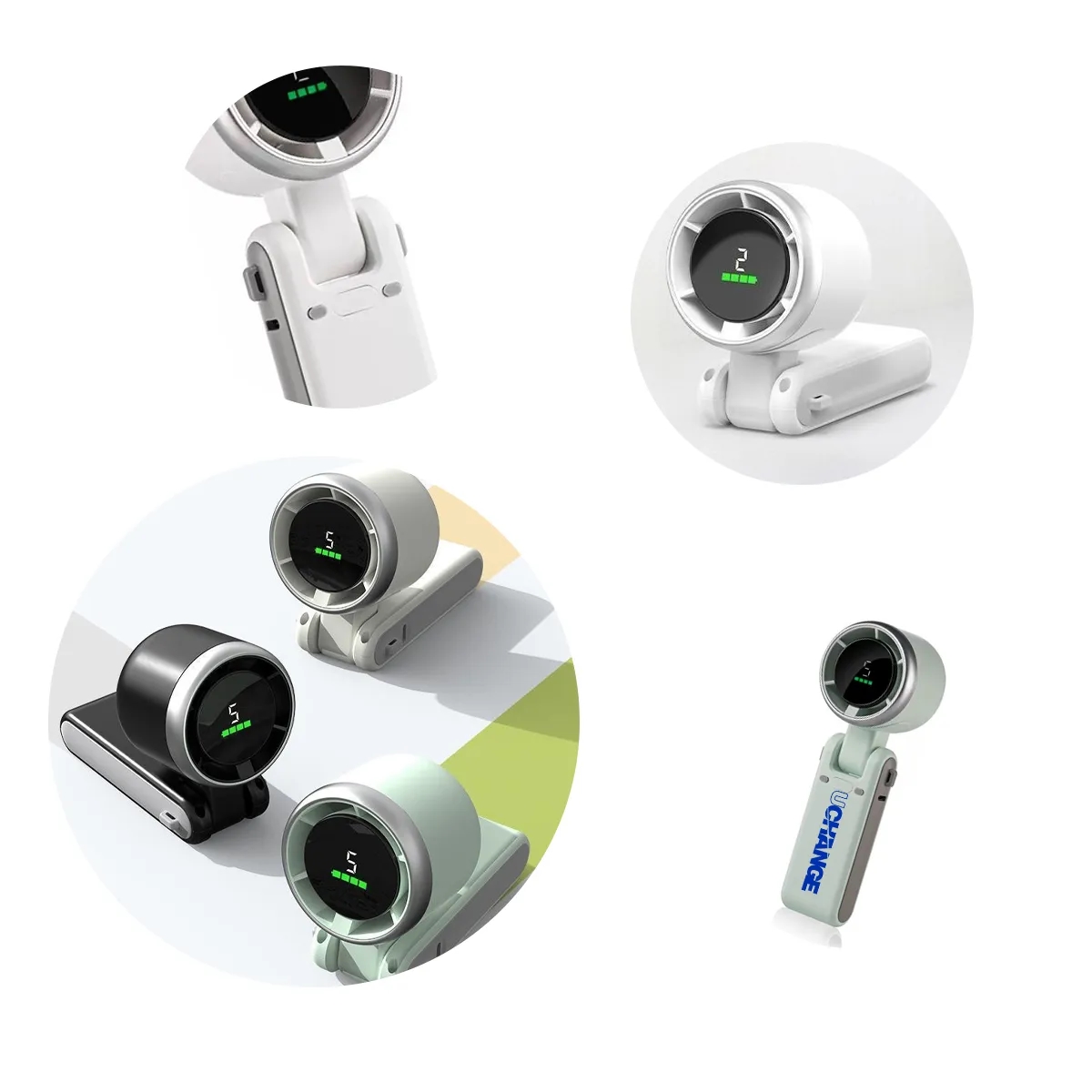 Foldable Handheld Turbine Fan USB Rechargeable 5