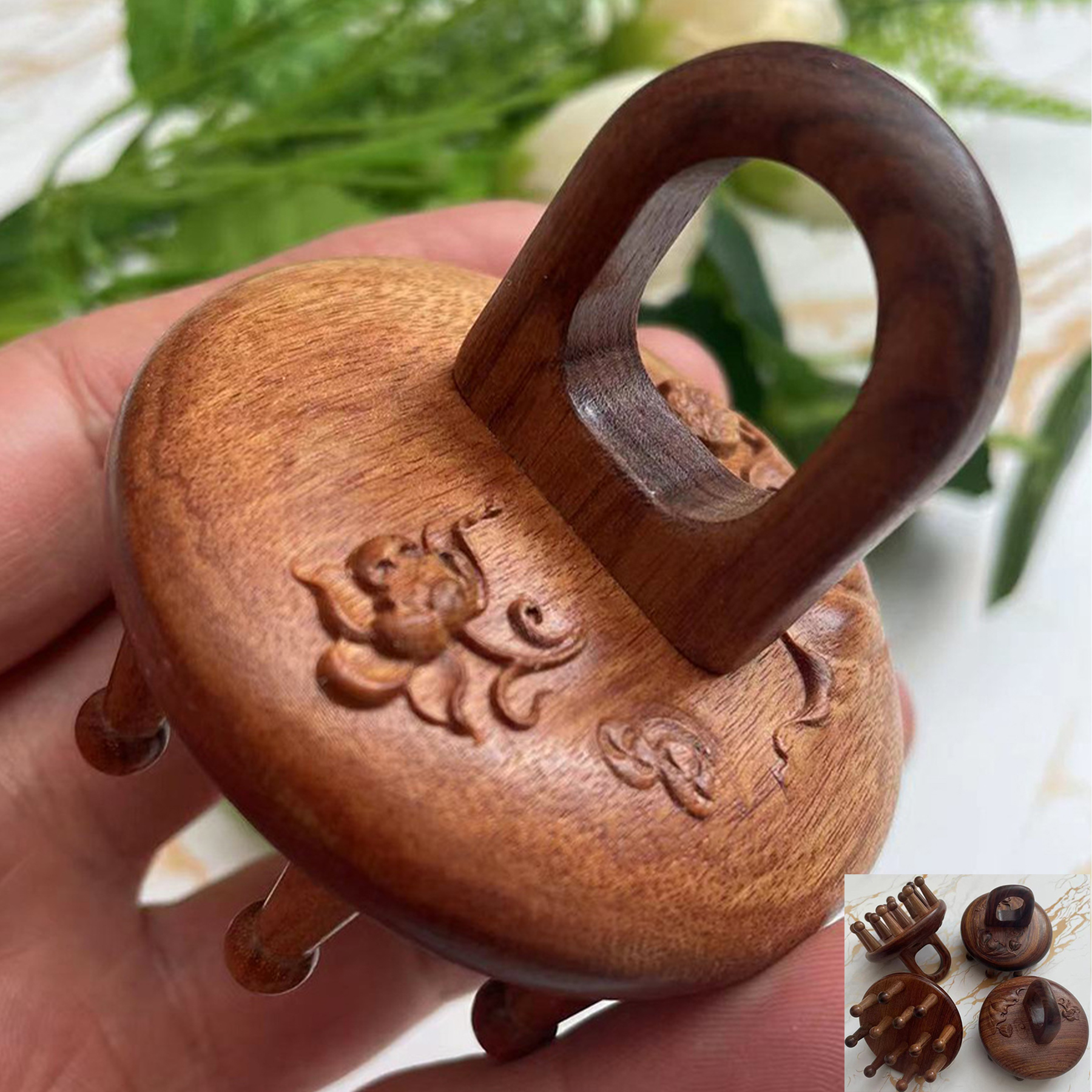Wooden Mushroom Shape Massager Gua Sha Scraping Comb