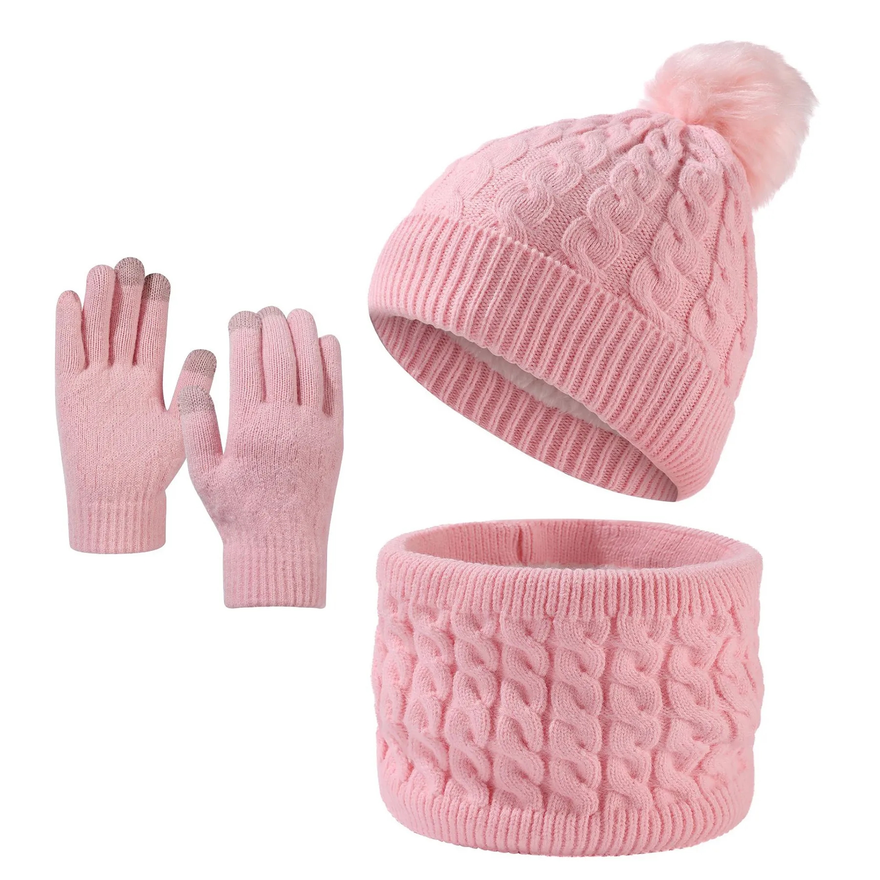 Acrylic Children's Knitted Hat Three Piece Set 6
