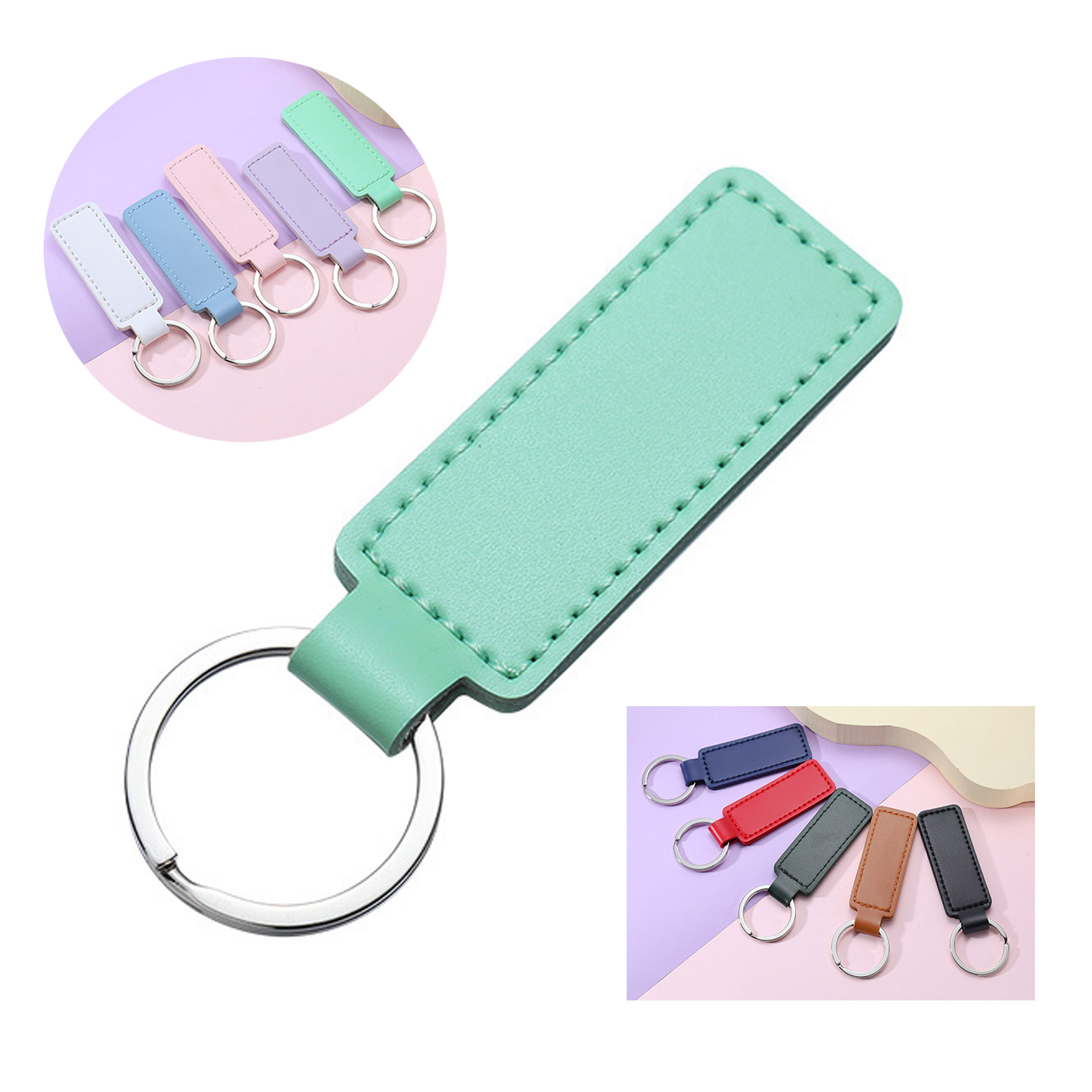 PU Leather Tag Keychain 1