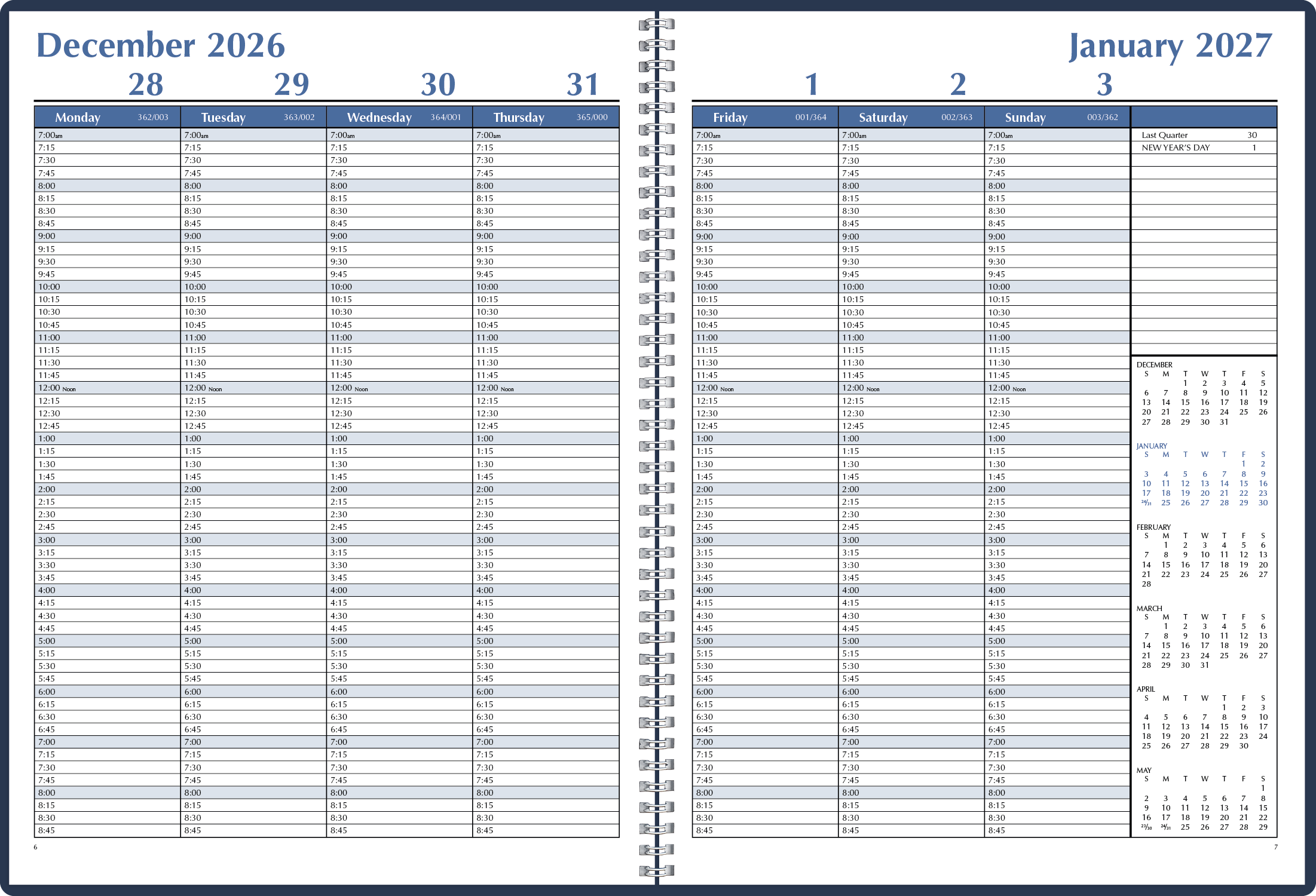 Triumph® Calendars Weekly Time Manager 88