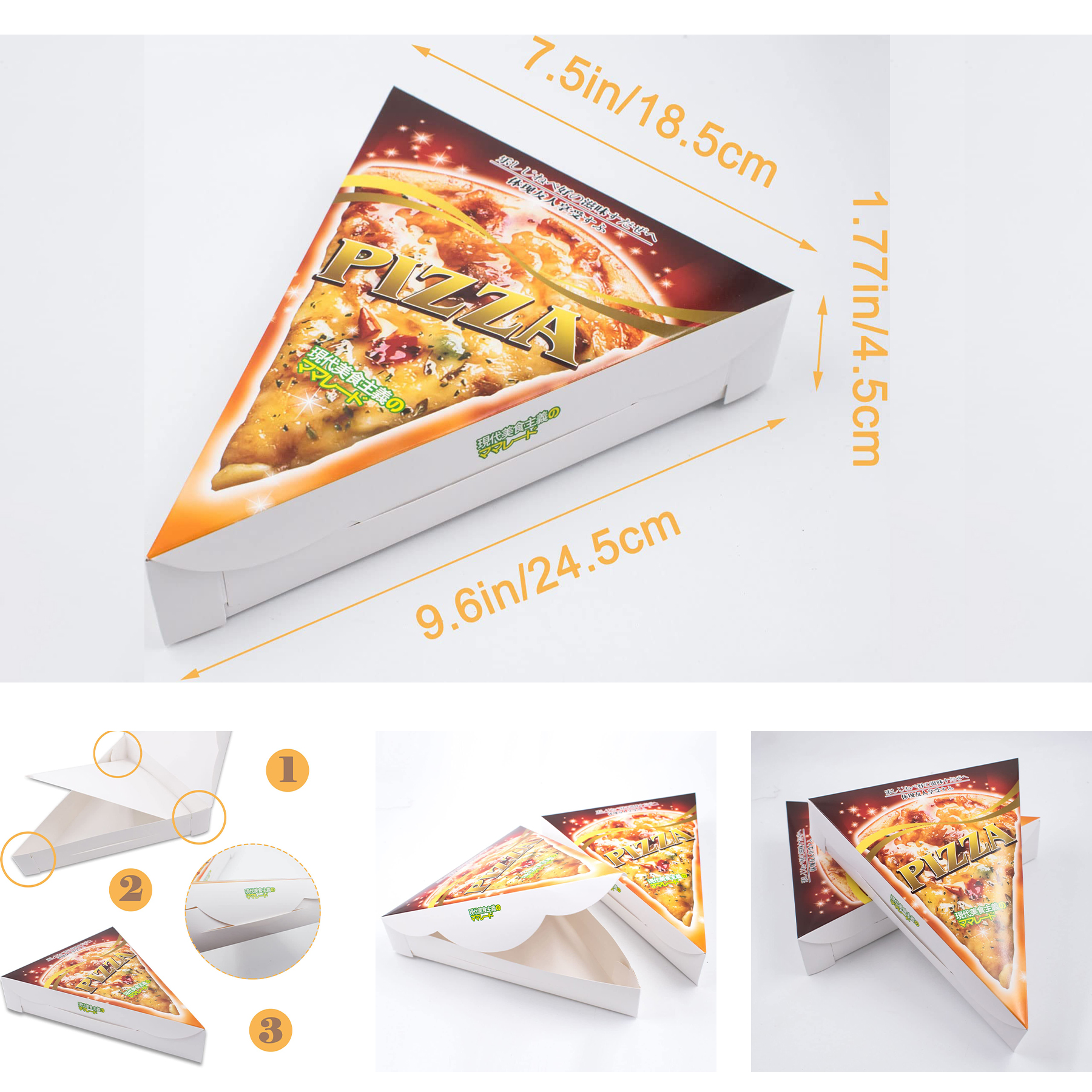 Triangle Pizza Box with Inner Pads 2