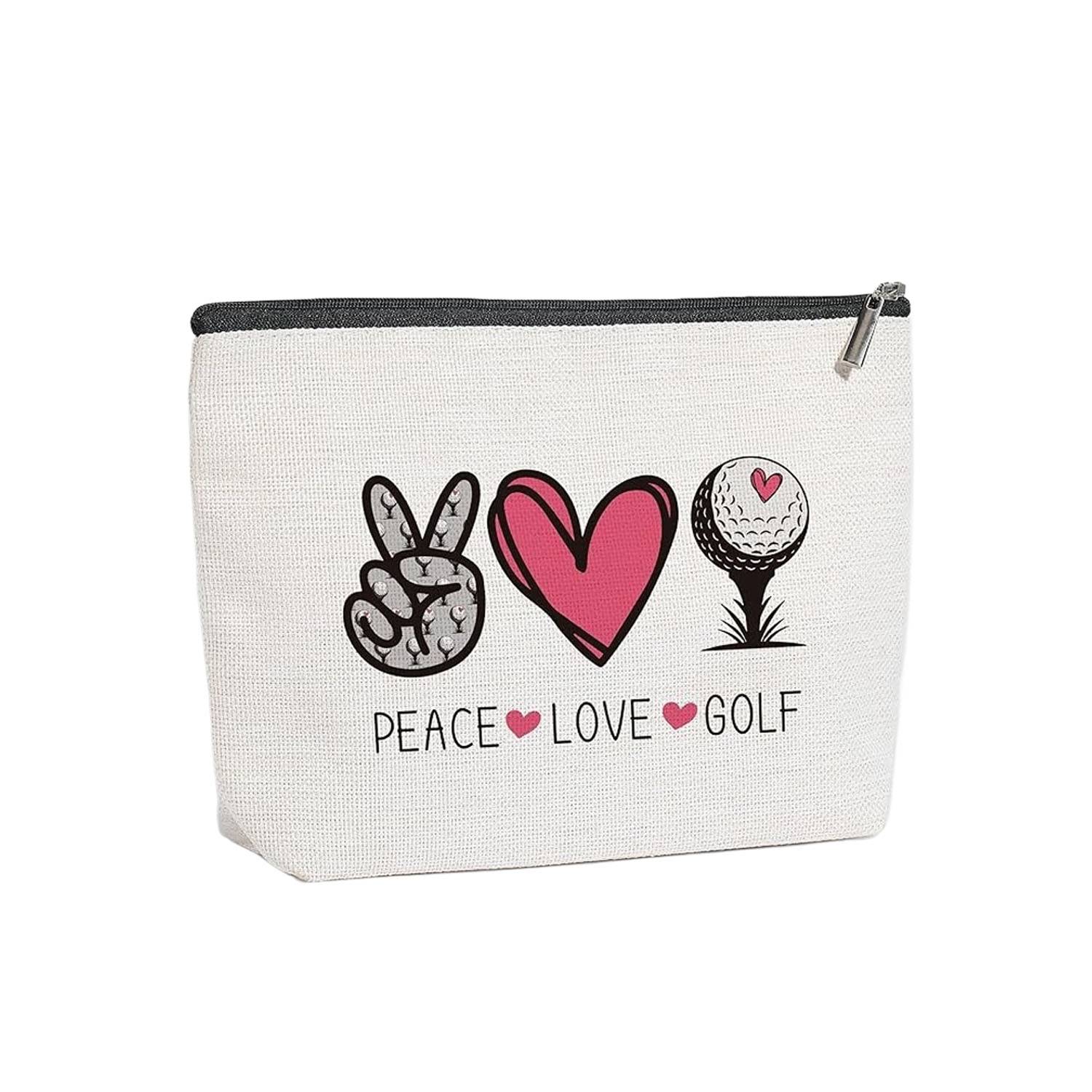Compact Waterproof Linen Cosmetic Bag for Golf Lover 4