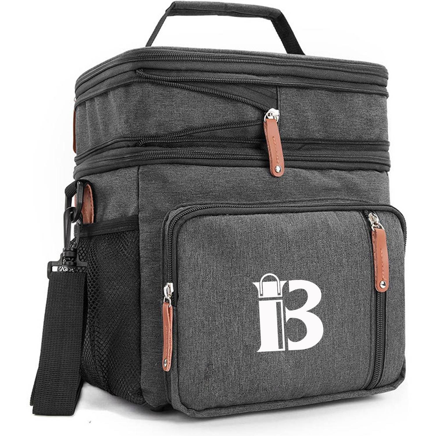 13L Oxford Insulated Lunch Cooler Bag for Picnic w/ Pockets