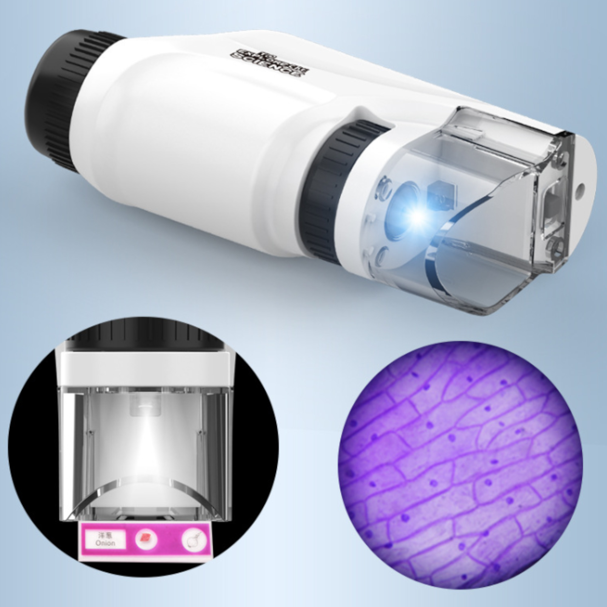 60X to 120X Microscope Kids Portable Optical 3
