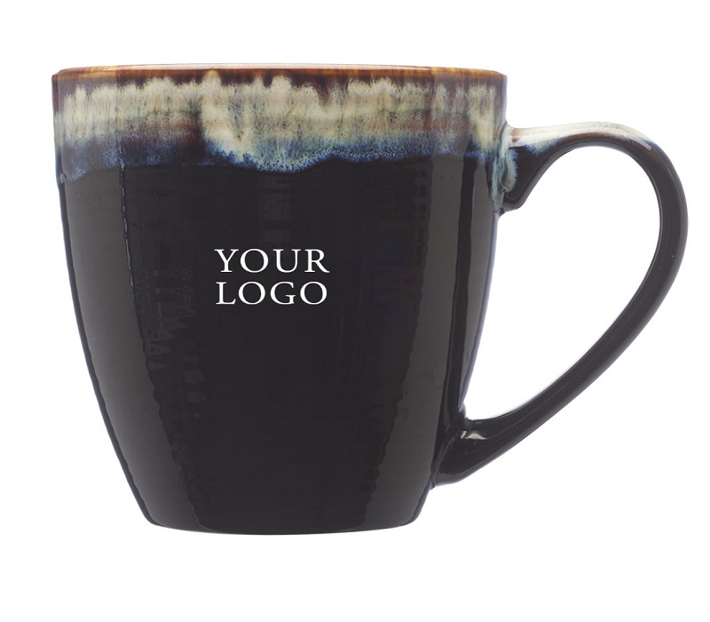 Drip Glaze Rim Ceramic Mug, 17 oz. 4
