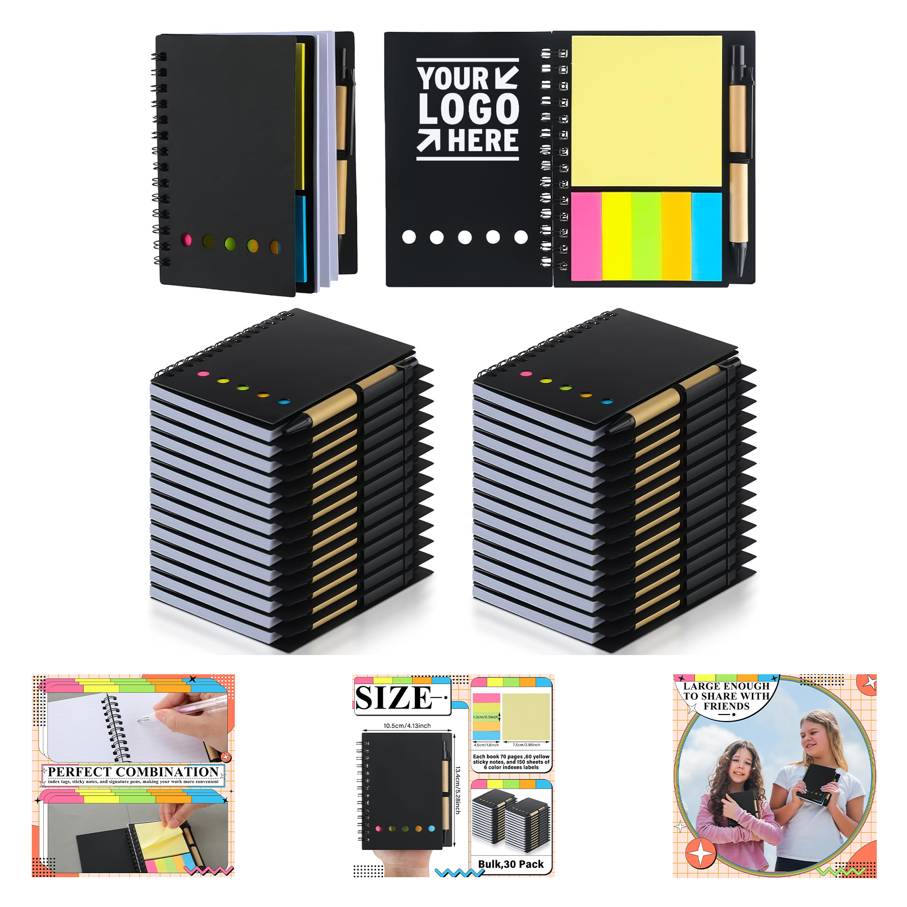 5.28" x 4.13" 150 Sheets Spiral Notebook