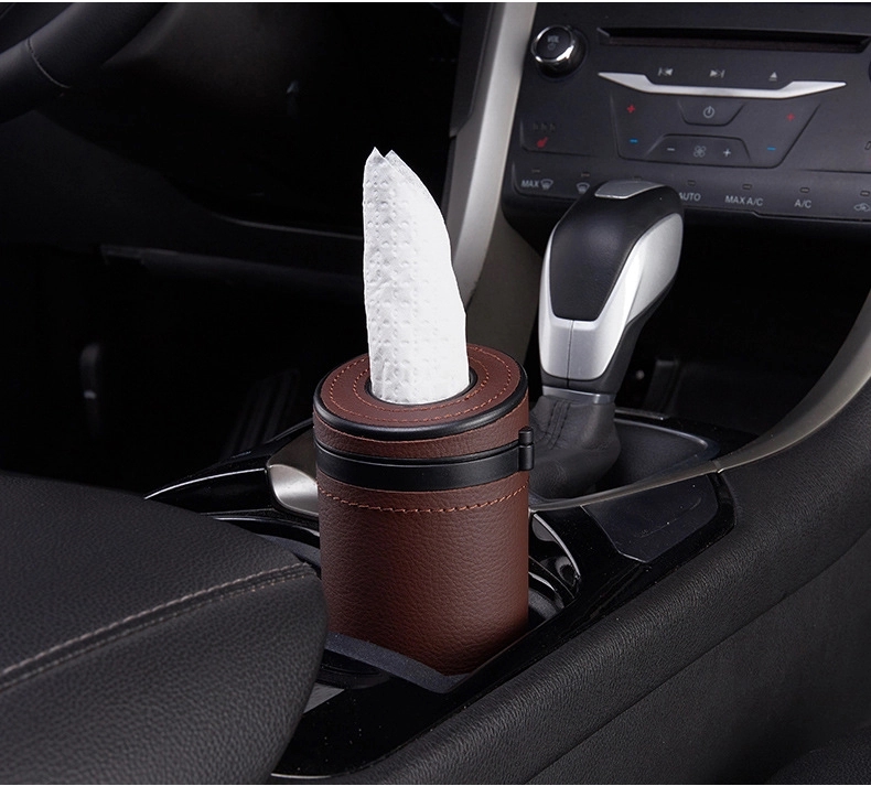 Custom Gift Car Tissue Box - Cylinder Leather Napkin Holder 7