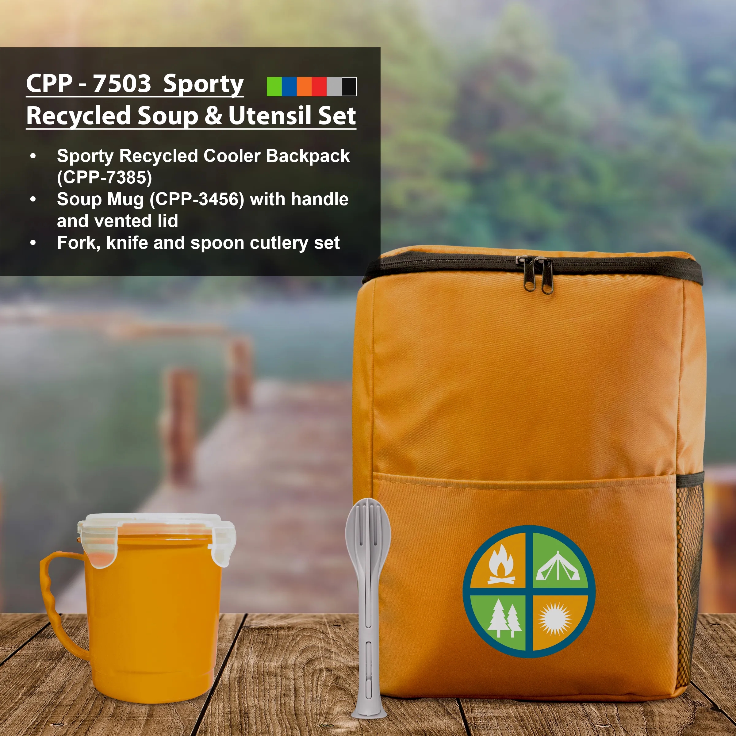 Sporty Recycled Soup & Utensil Set 6