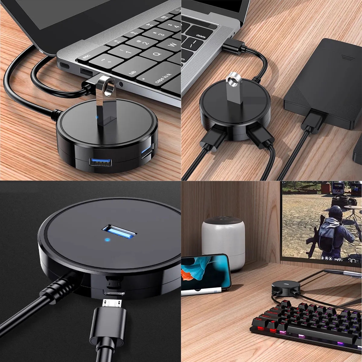 USB Multi-Port Extension Adapter Computer Accessories 3
