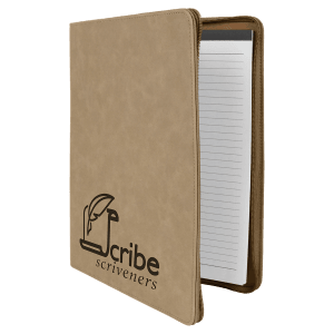 9 1/2" X 12" Zipper Laserable Leatherette Portfolio With Notepad 9