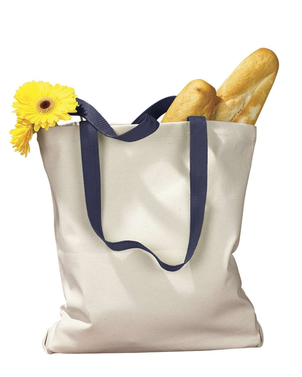 Canvas Tote with Contrast-Color Handles - BE010, custom tote bag with logo imprint 8
