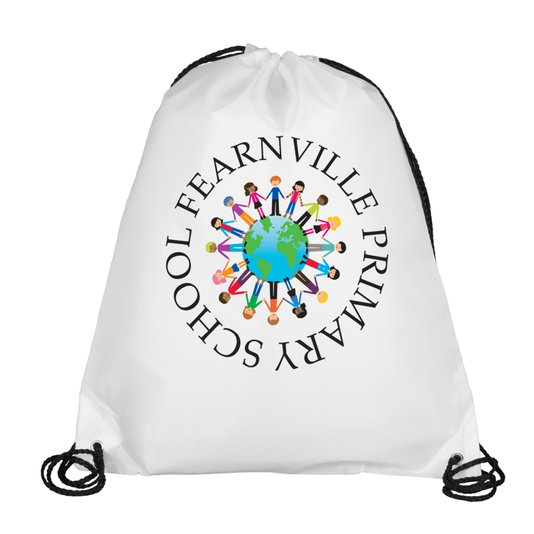 14-1/2"W x 17-1/2" H - 210D Polyester Drawstring Cinch Pack Backpack 1