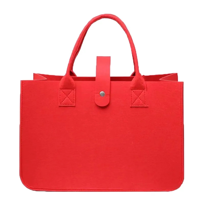 Solid Color Felt Tote Storage Bag 5