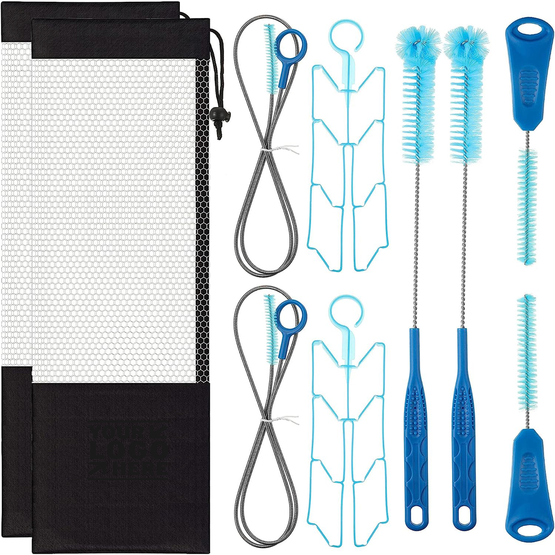 10 in 1 Flexible Small Bite Valve Long Brush Hose Water Bladders Cleaner Kit Set 2