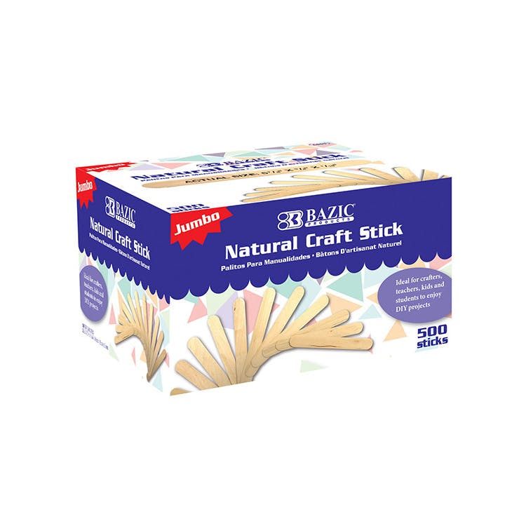Natural Craft Sticks - Jumbo 500 Pack 1