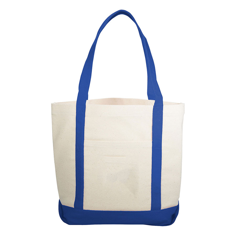 10 oz Cotton Canvas Boat Tote Bag - 12.25"W x14.75"H x 5"D x 4