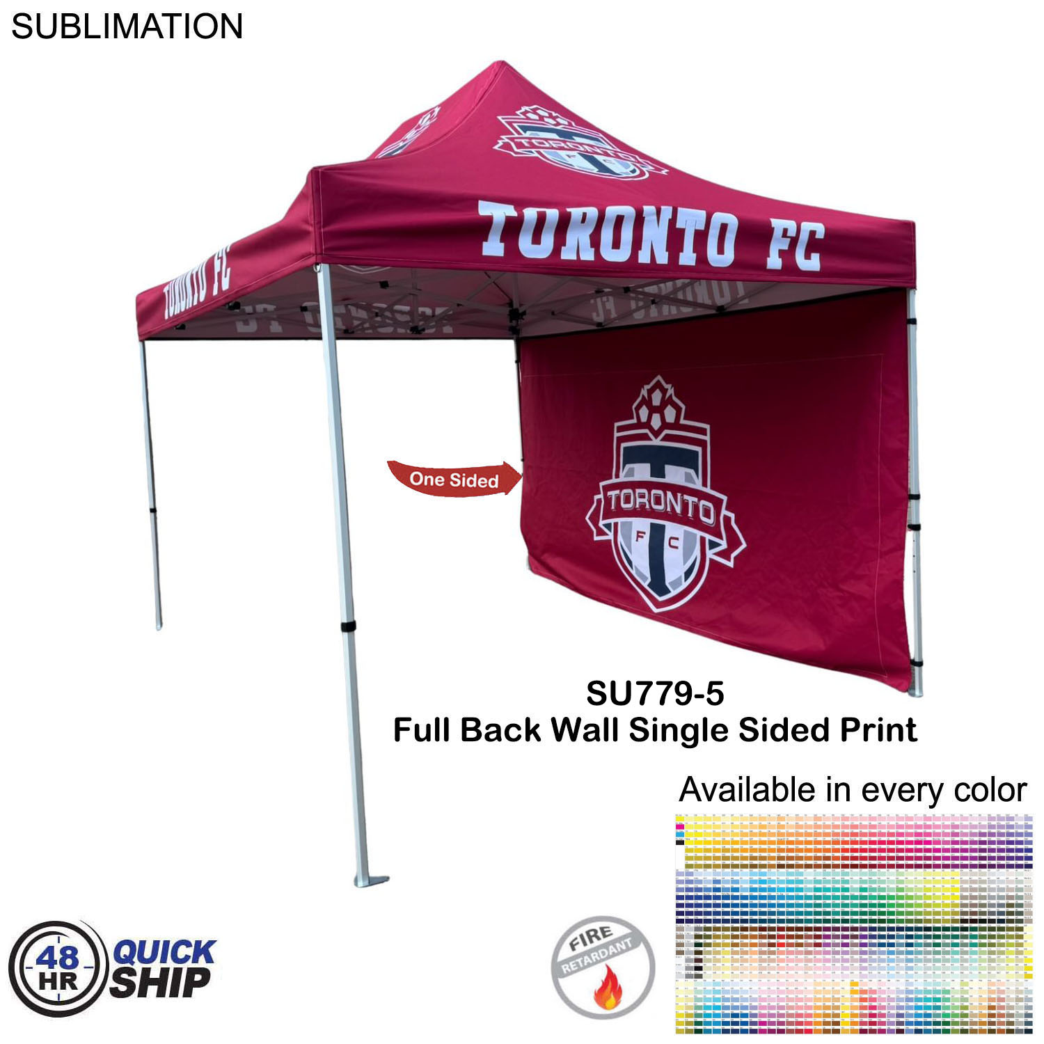 48Hr Quick Ship - Full 15' Back Wall for 10x15 Tent Kit, Sublimated, Single Sided Print 6