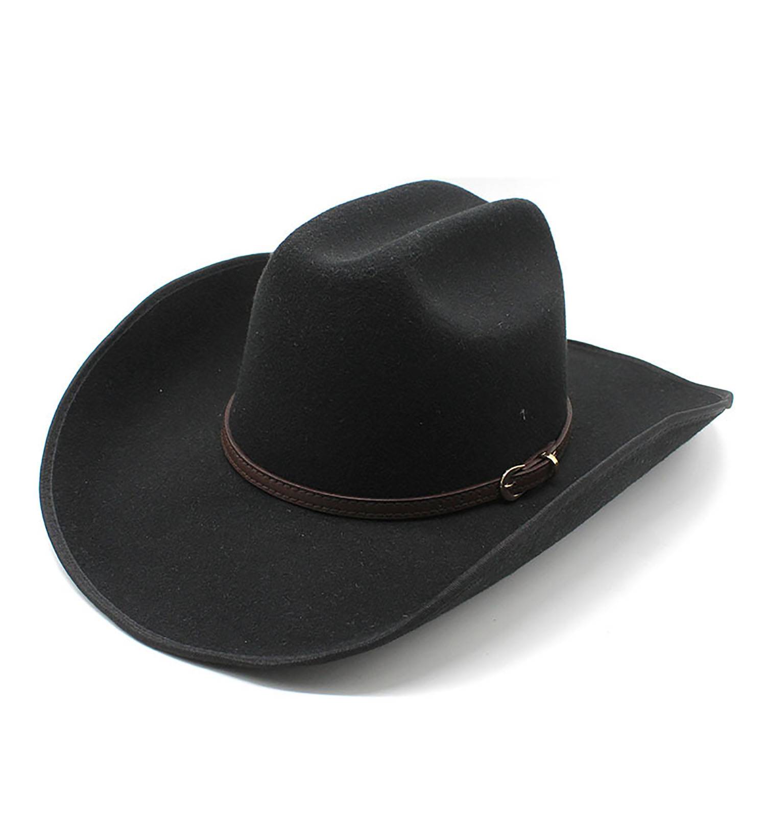 Classic Wool Cowboy Hat with Metallic Buckle 3