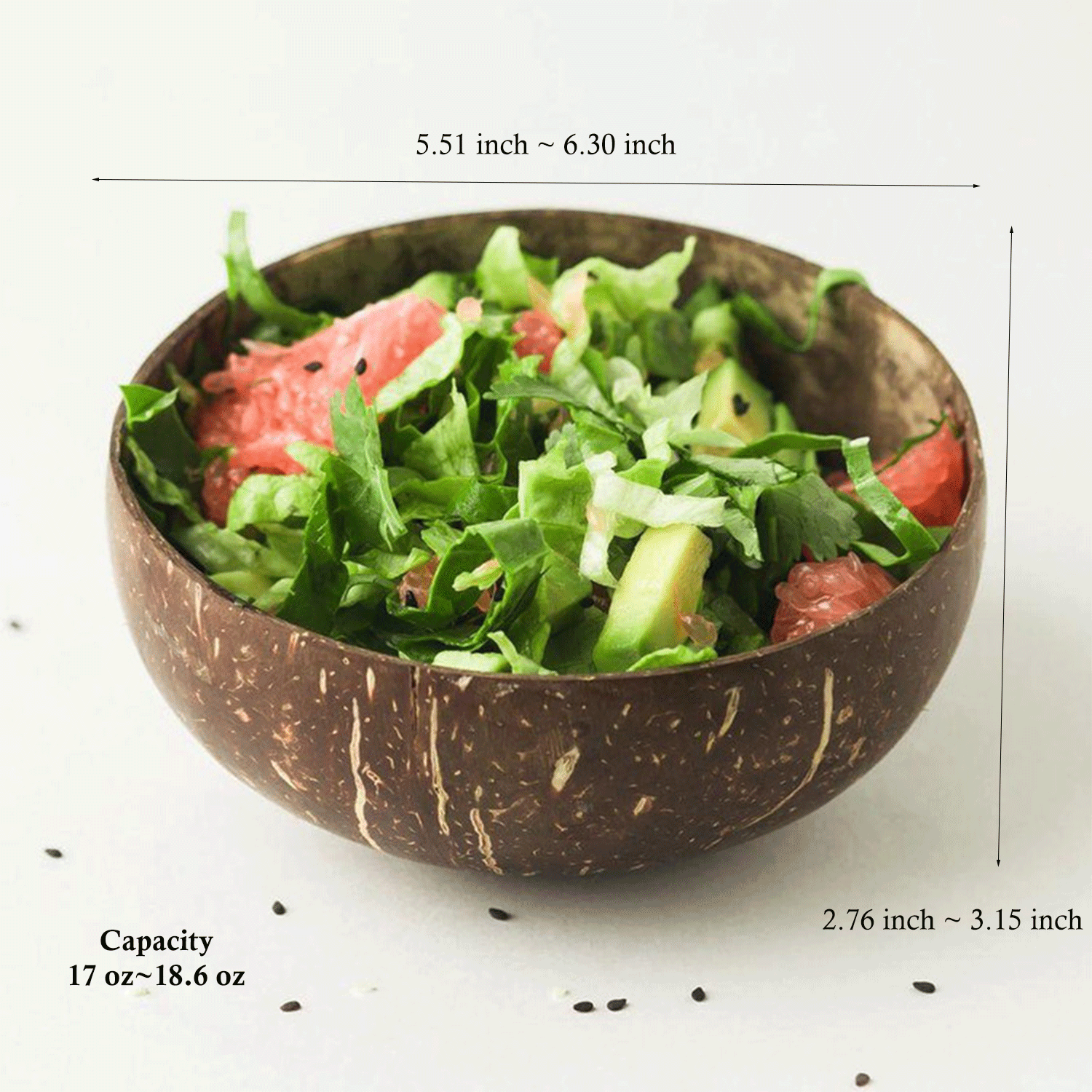 Eco-Friendly Natural Handmade Coconut Shell Salad Bowl 10