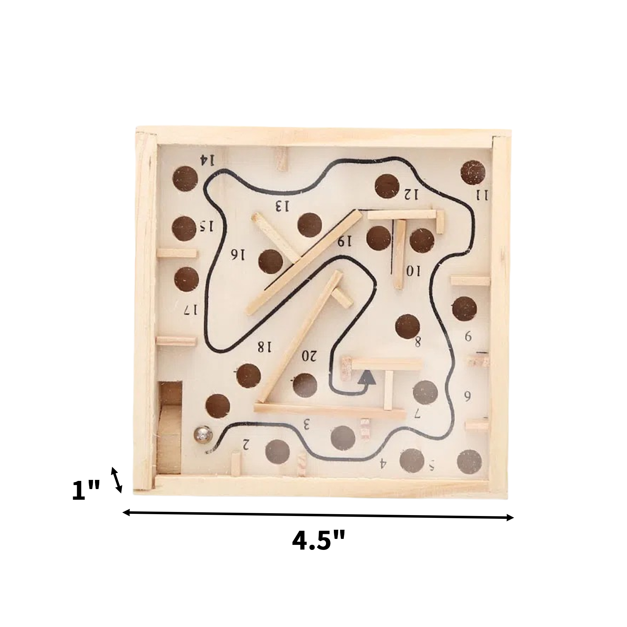 Wooden Maze Puzzle 4.5 x 4.5" 4