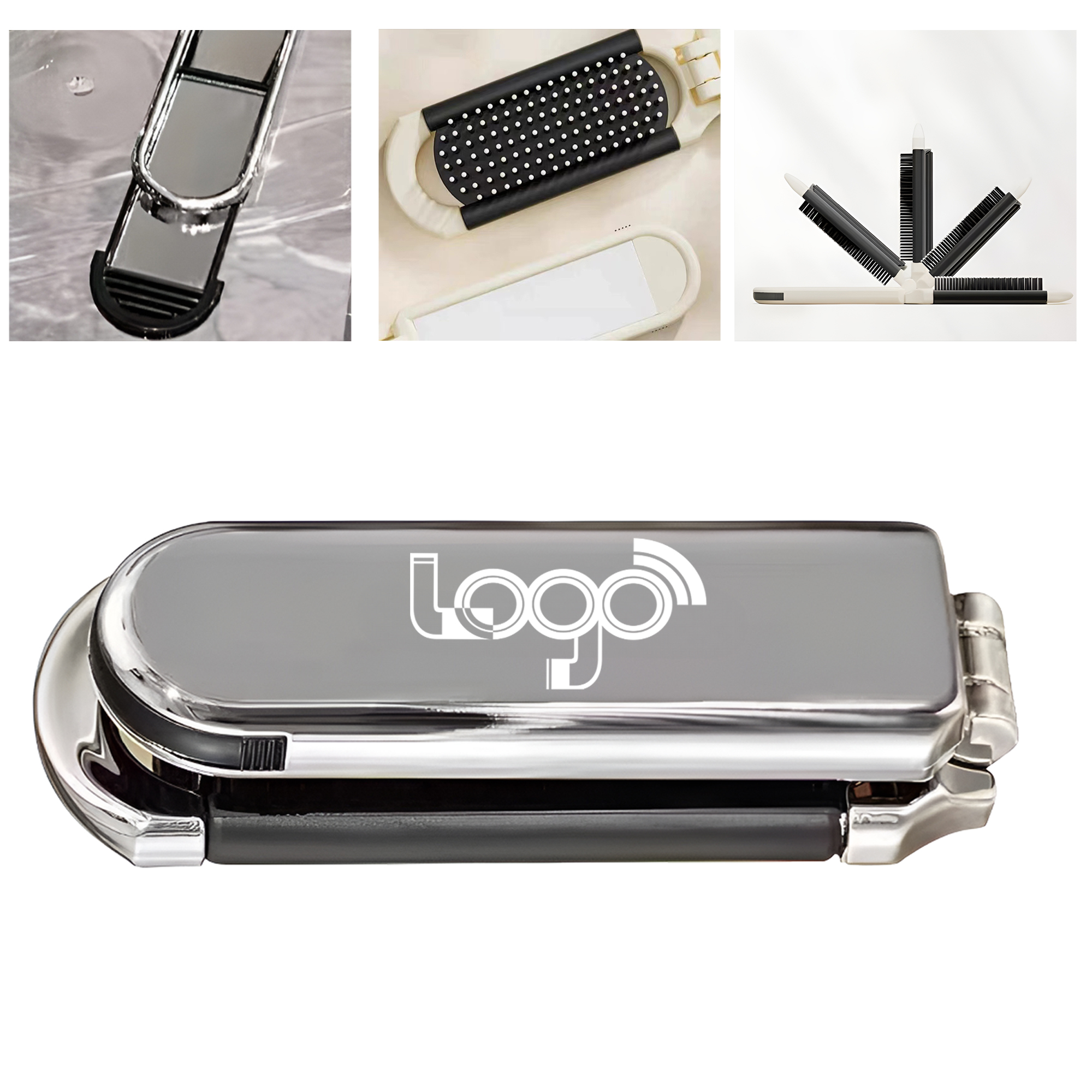 Foldable Mini Comb and Mirror Combo for Travel 2