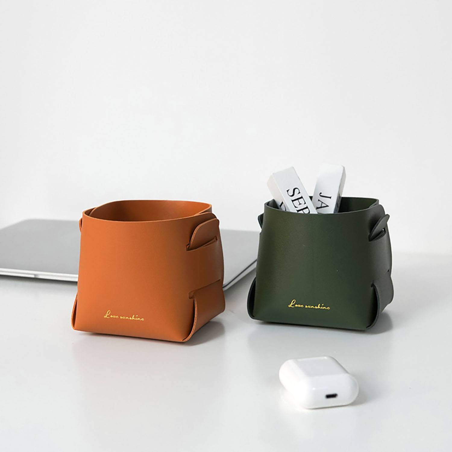 Detachable Leather Storage Basket 6