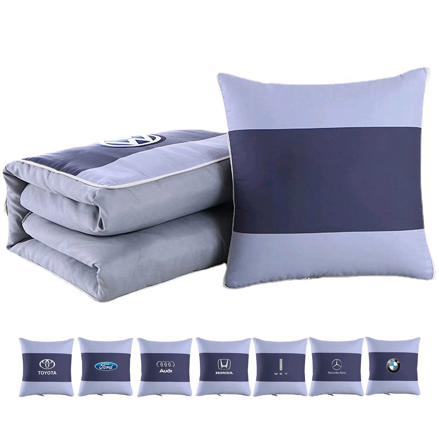 2-in-1 Soft Travel Blanket Throw Pillow 1