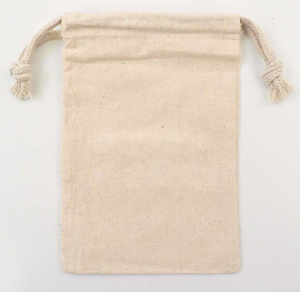 Weedy 100% Natural Cotton Drawstring Bag 5x7" 2