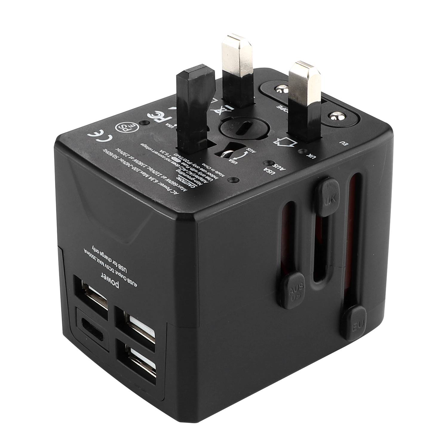 3 USB A and 1 Type C Universal Travel Adapter 8