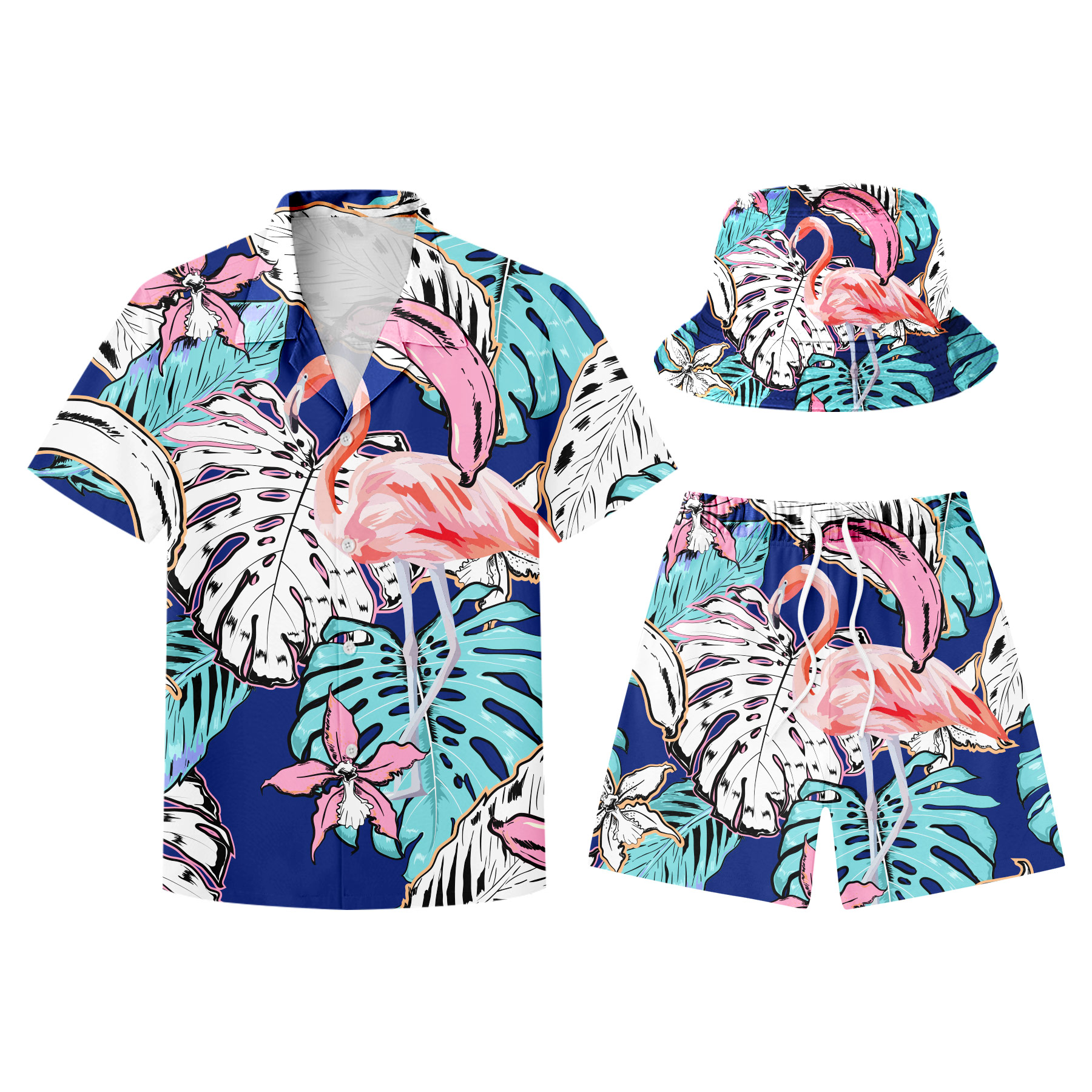 Hawaiian Shirts, Shorts And Bucket Hats Sets 18
