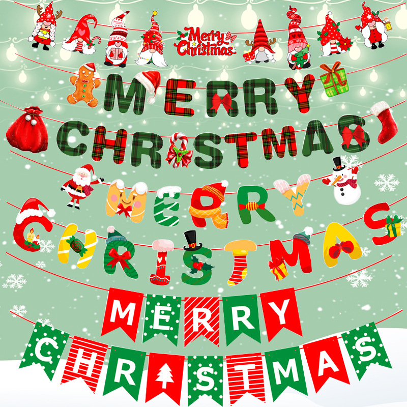Popular Christmas Decoration Banner Shopping Mall Store Activity Scene Layout New Year's Eve Dress U 2