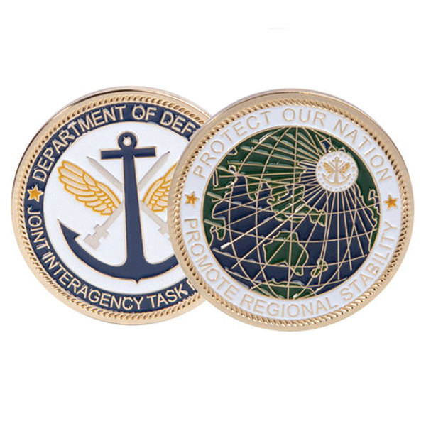 2.75" Challenge Coin - Brass (4 Colors on Both Sides) 1