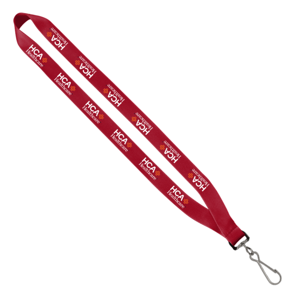 3/4" Polyester Lanyard with Sewn Silver Metal Split-Ring 183