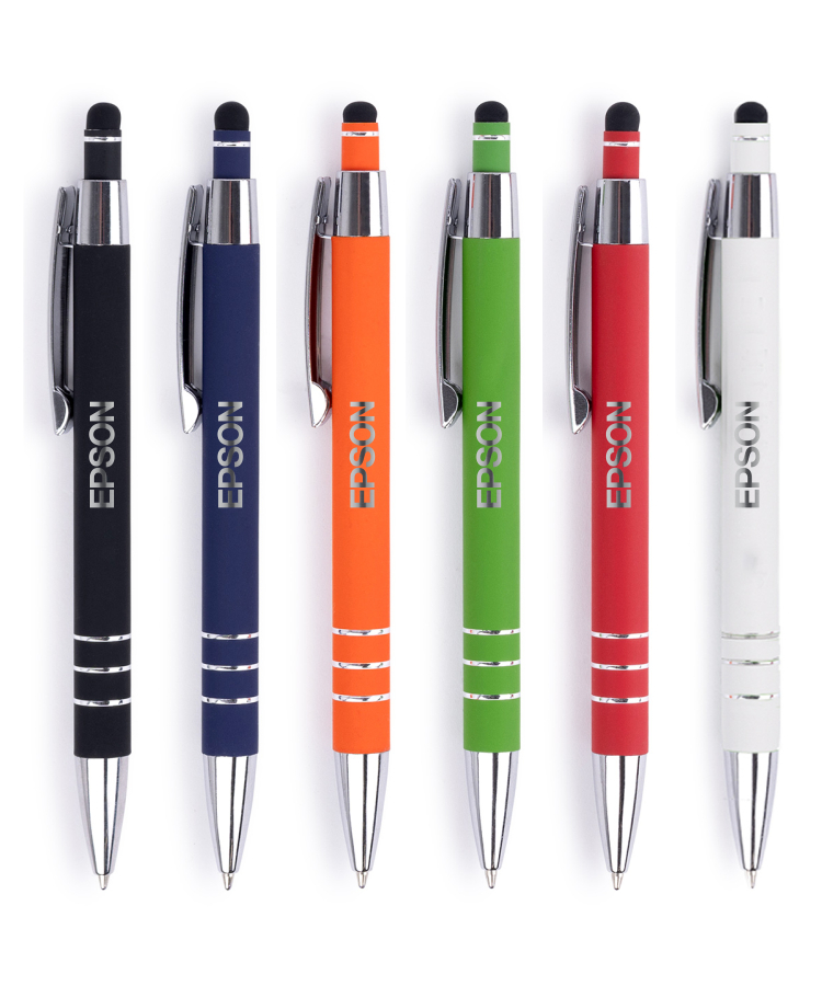 Union Printed - Bethany Stylus Satin Soft Touch Click Metal Pen 1