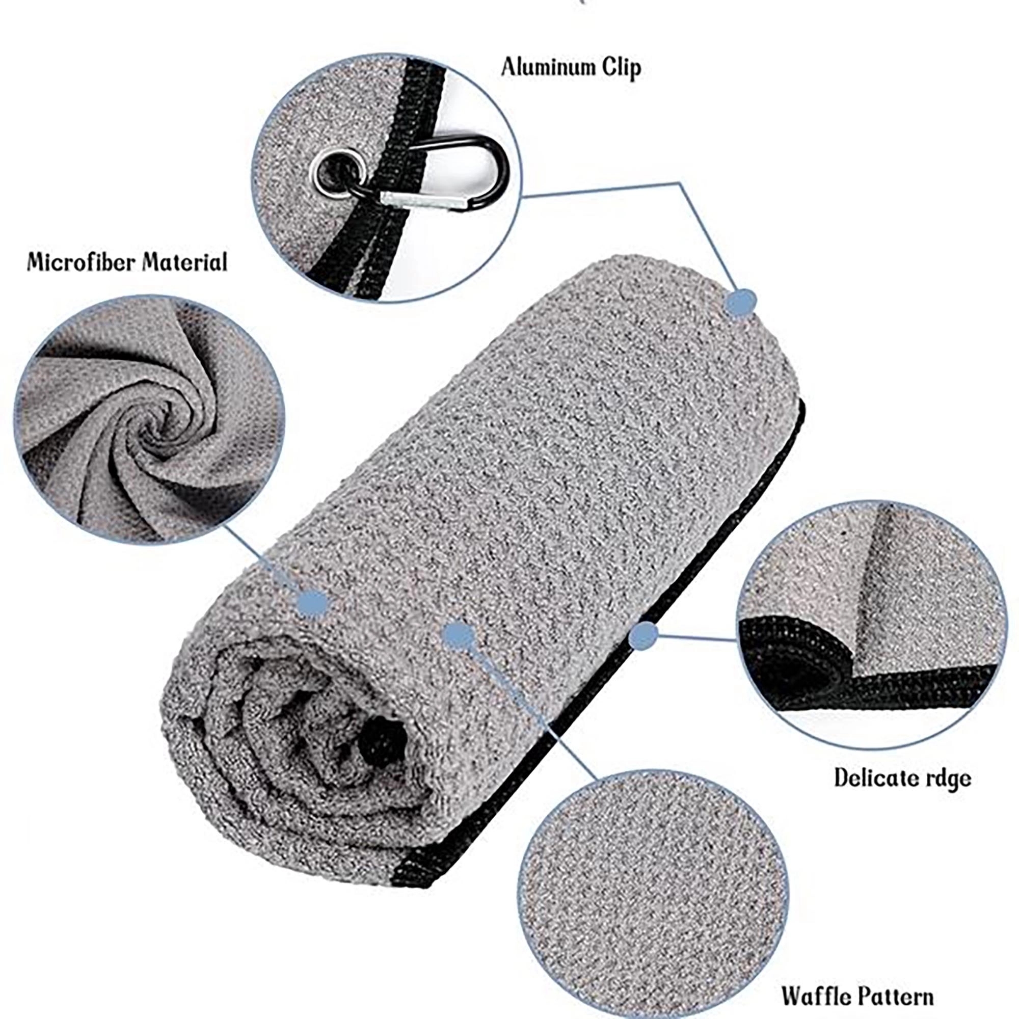 Embroidered Golf Towel With Carabiner 3