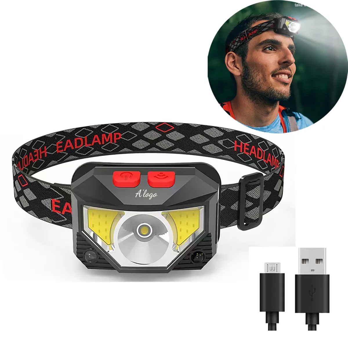 Ultra Bright LED Rechargeable Headlight with Sensor Mode 4