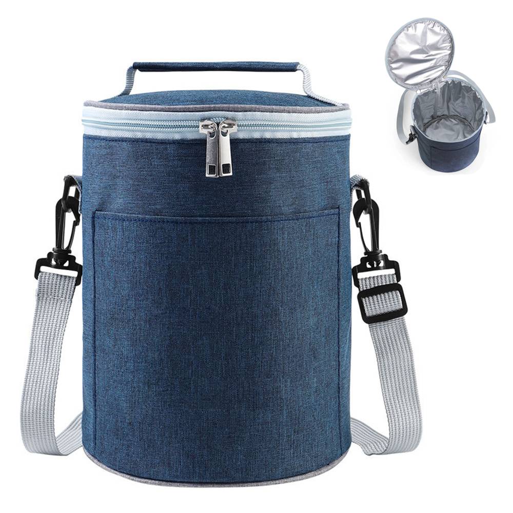 Cooler Lunch Insulation Cylindrical Bucket Bag 3